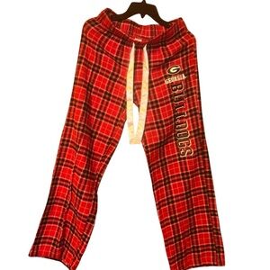 Ladies Georgia Bulldogs red flannel plaid pajama lounge pants size Small